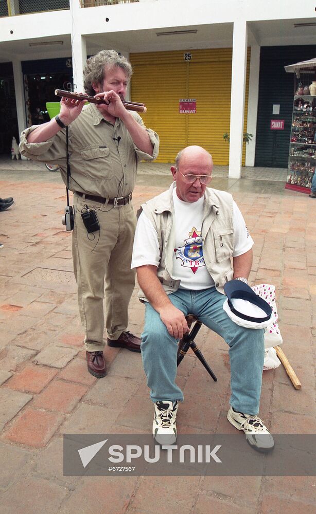 Traveler Yury Senkevich and musician Andrei Makarevich in Peru
