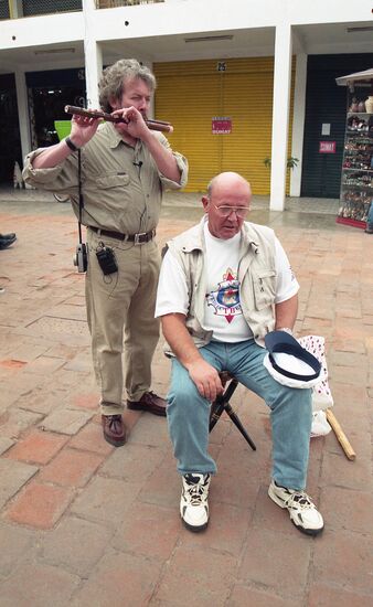 Traveler Yury Senkevich and musician Andrei Makarevich in Peru
