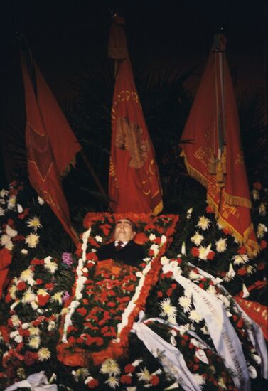 Farewell ceremony for Leonid Brezhnev