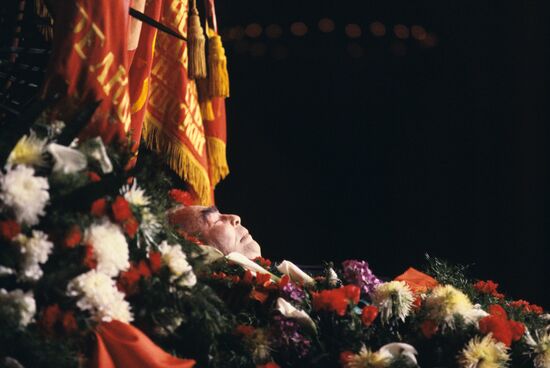 Farewell ceremony for Leonid Brezhnev