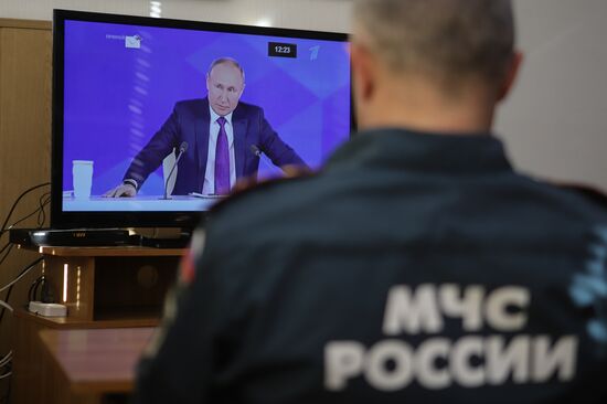 Russia Putin News Conference Broadcasting