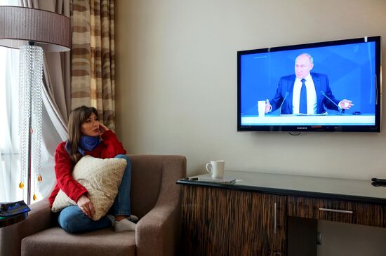 Russia Putin News Conference Broadcasting