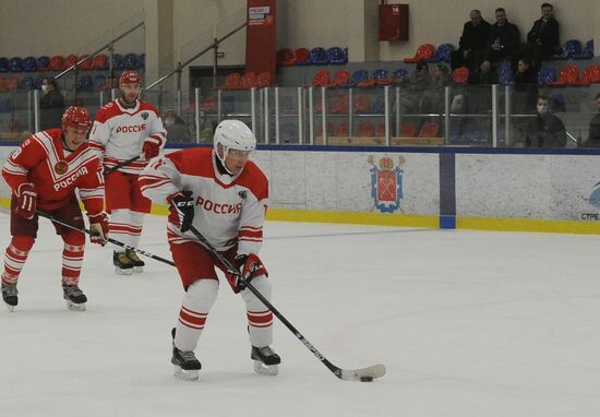 Russia Belarus Night Hockey League Match