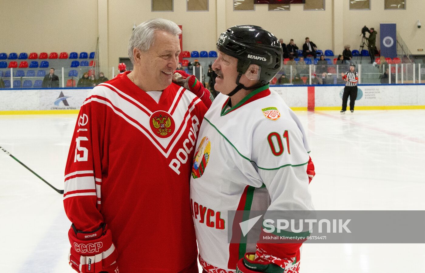 Russia Belarus Night Hockey League Match
