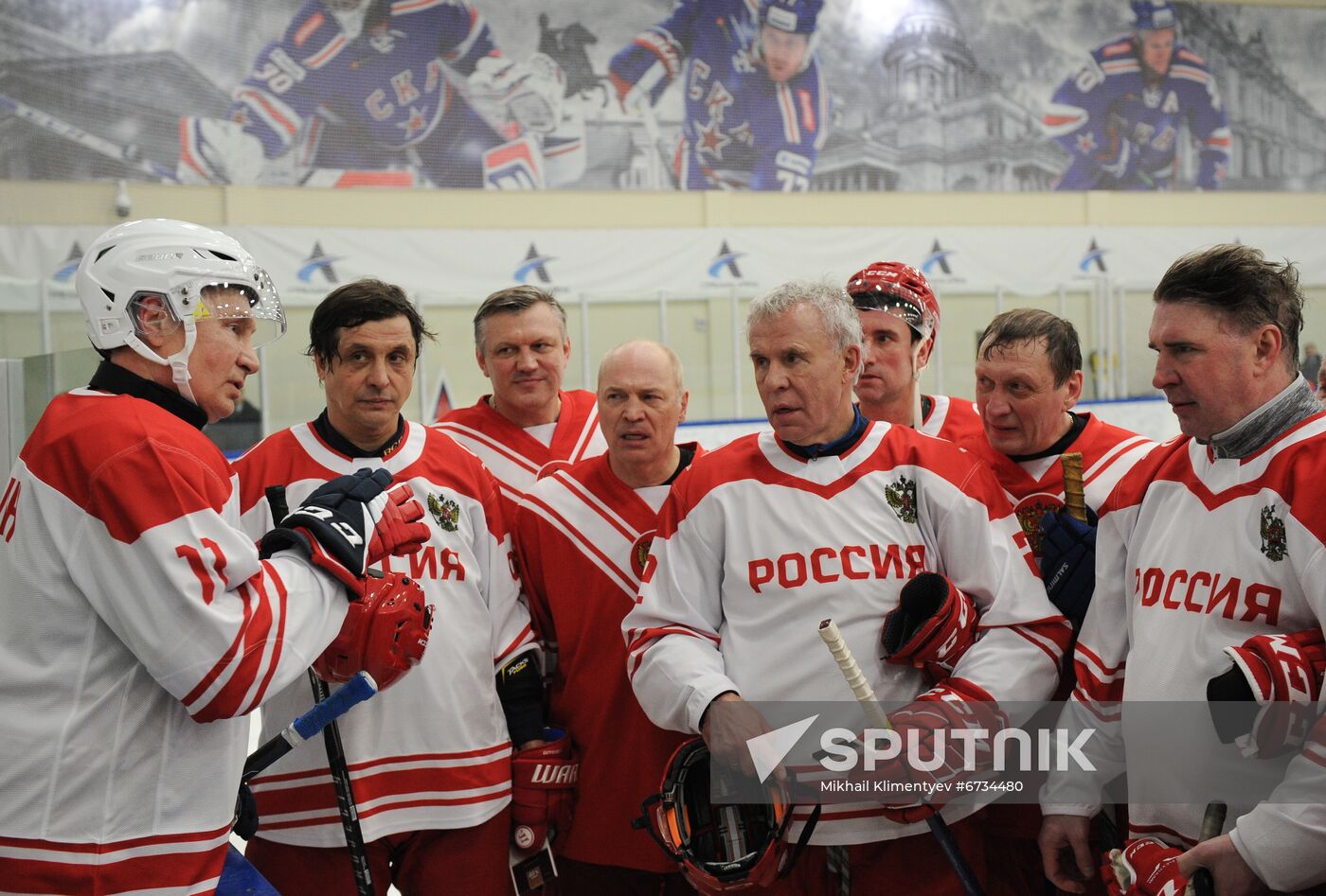 Russia Belarus Night Hockey League Match