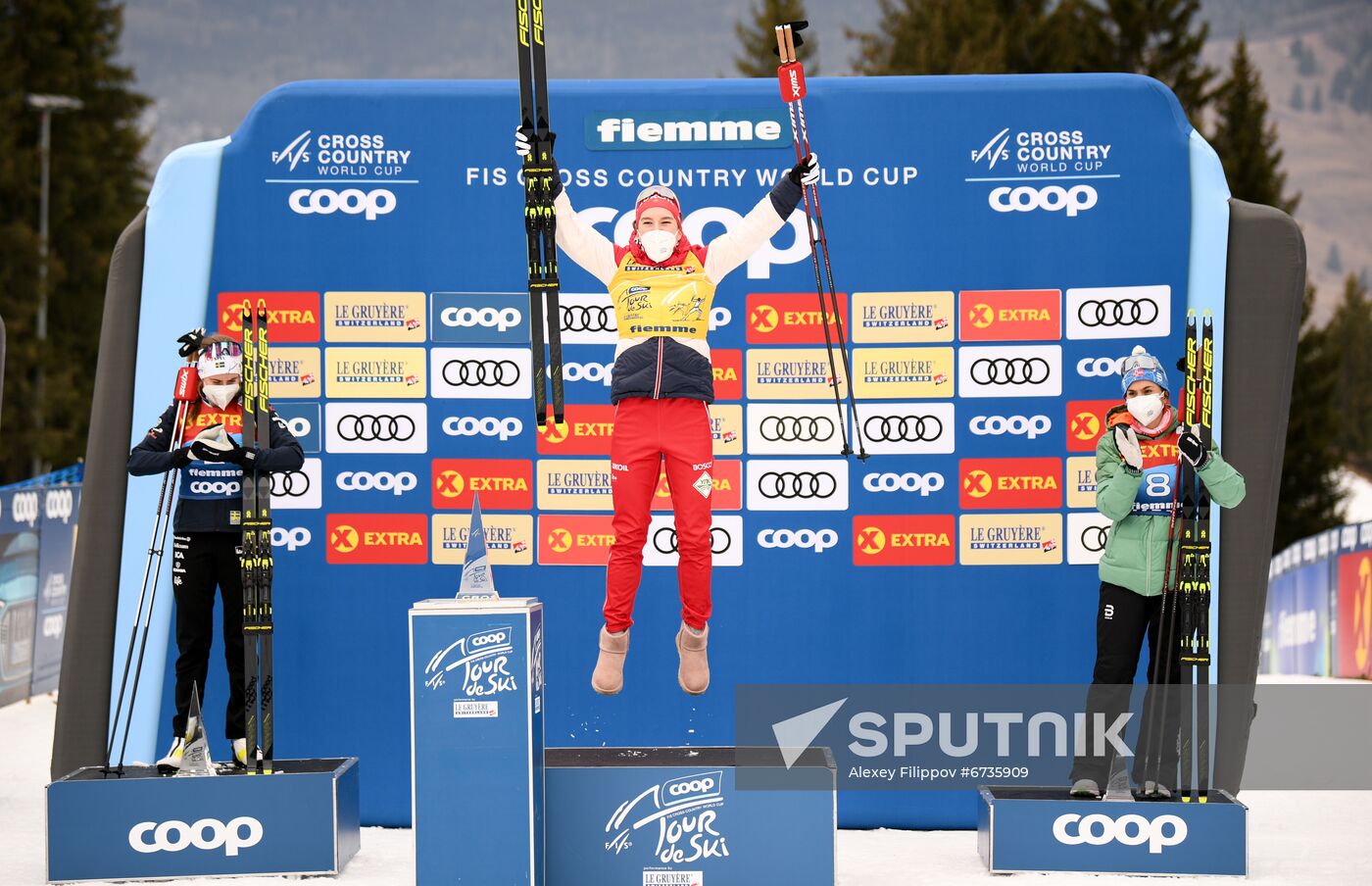 Italy Cross Country Skiing Tour de Ski Award Ceremony