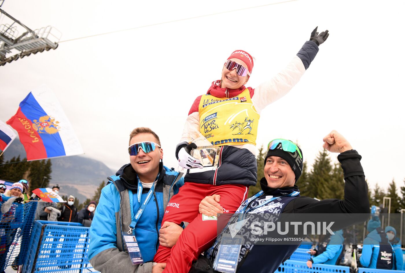 Italy Cross Country Skiing Tour de Ski Award Ceremony