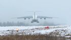 In this handout video grab released by the Russian Defence Ministry, a Russian Ilyushin Il-76 military transport aircraft carrying Belarusian servicemen, part of the Collective Security Treaty Organization (CSTO) peacekeeping forces, takes off from the Machulishchy airfield outside Minsk, Belarus. The Collective Security Council of the Collective Security Treaty Organization (CSTO) decided to deploy the Collective Peacekeeping Forces to Kazakhstan after a relevant request by Kazakh President Kassym-Jomart Tokayev. The forces will be deployed for a limited period in order to stabilize the situation in the country. Editorial use only, no archive, no commercial use. Location: Belarus. Belarus Kazakhstan CSTO Peacekeeping Forces