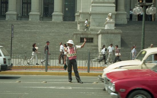 Traffic police officer in Lima