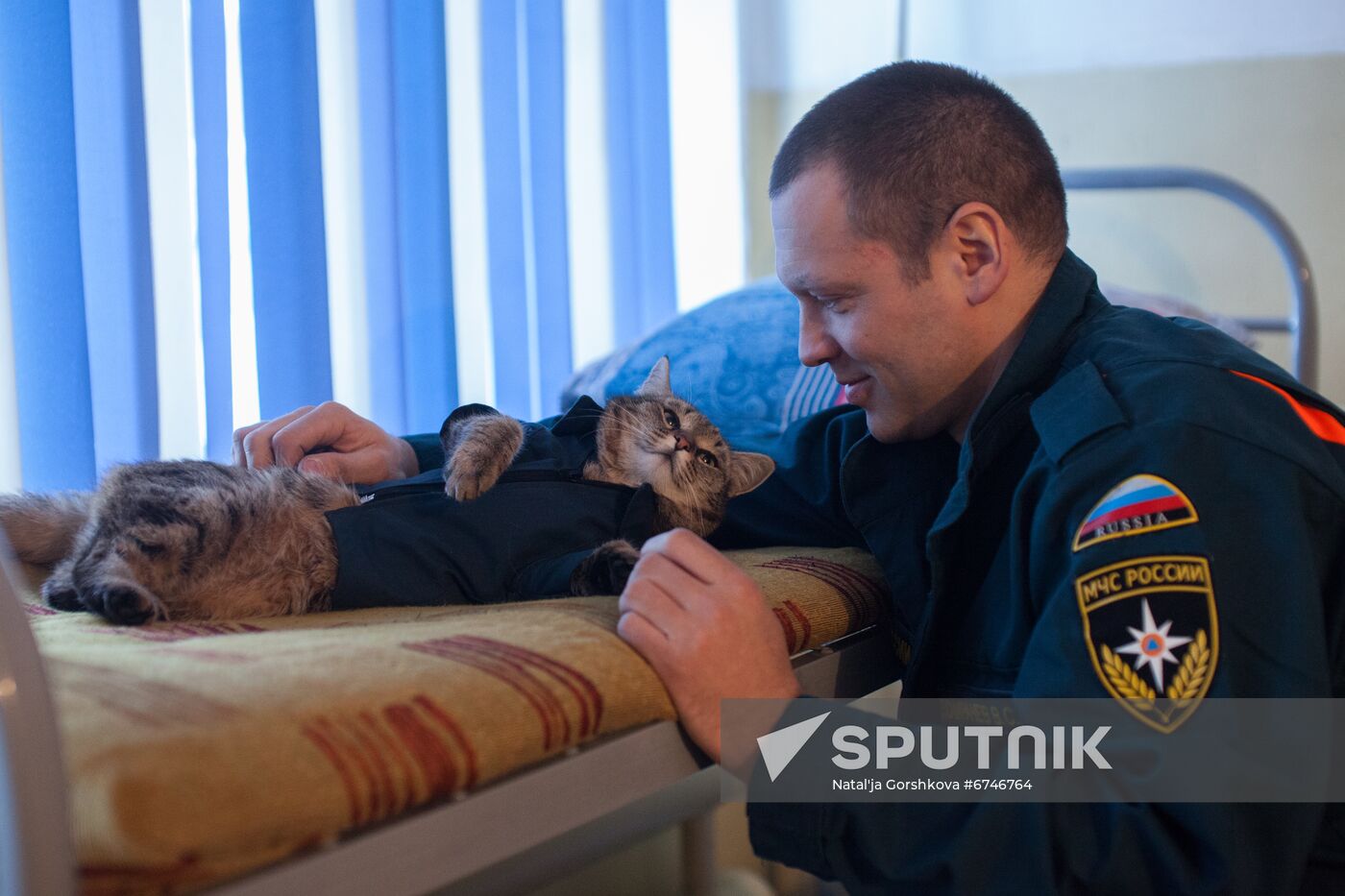 Russia Animals Fire Department Cat
