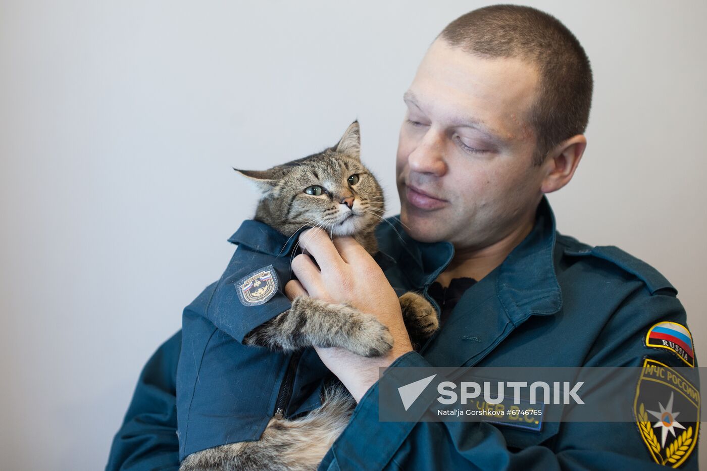 Russia Animals Fire Department Cat