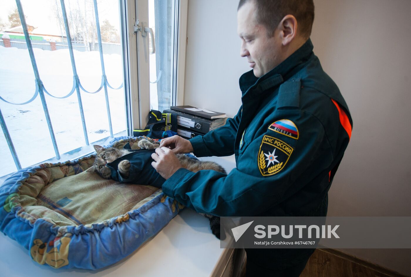 Russia Animals Fire Department Cat