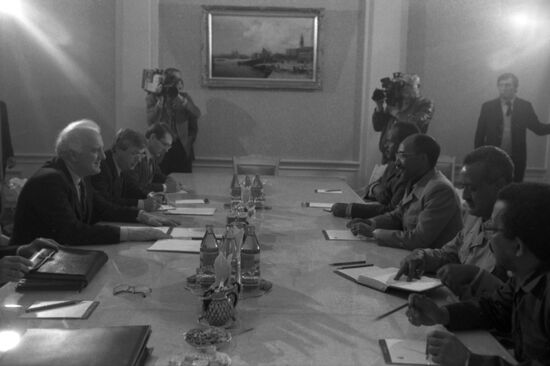 General Secretary of Workers' Party of Ethiopia Mengistu Haile Mariam visits USSR