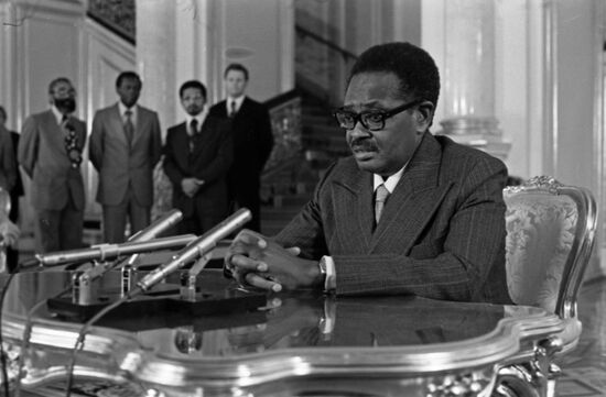 President of People's Republic of Angola Antonio Agostinho Neto visits USSR