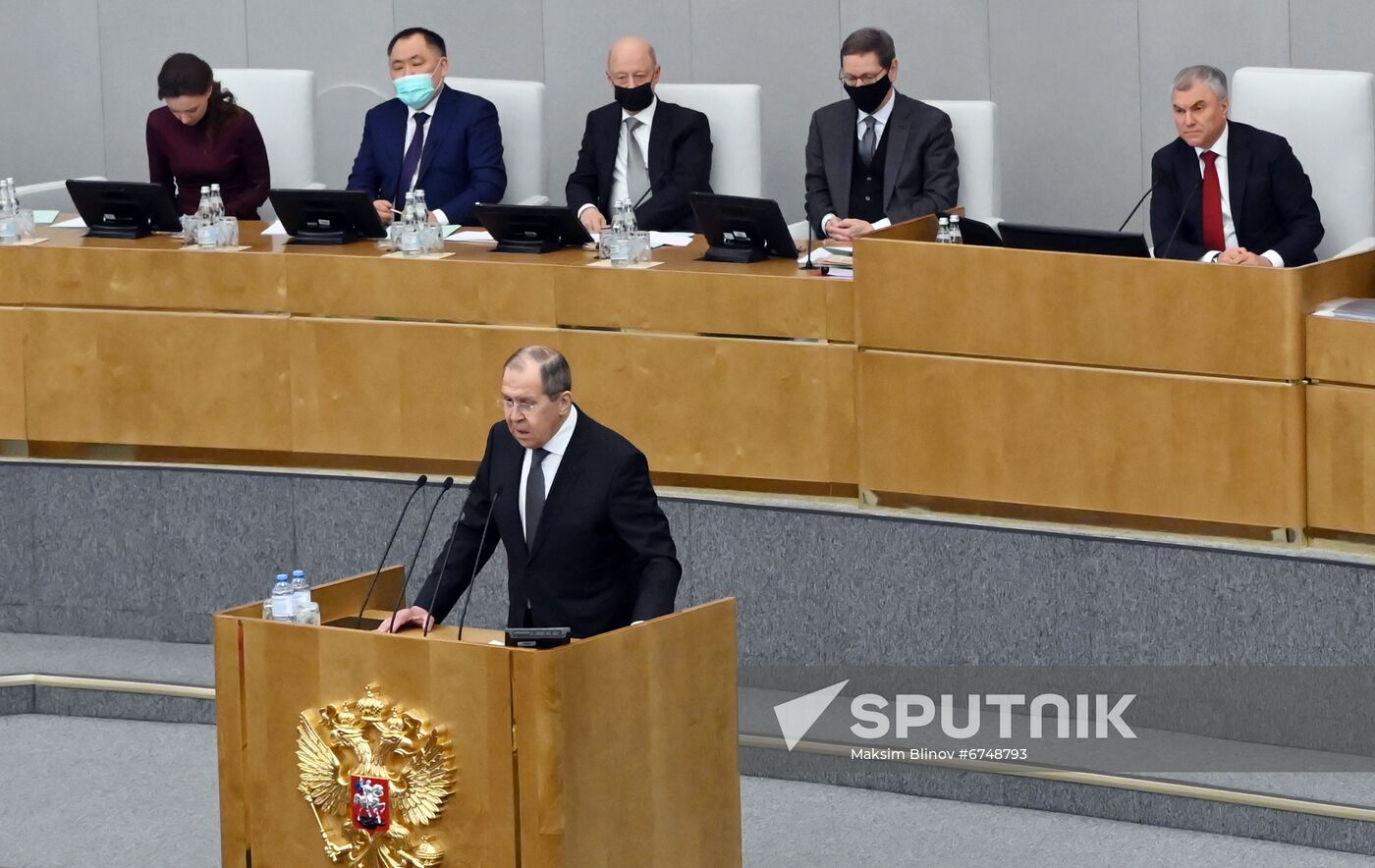 Russia Lavrov Parliament