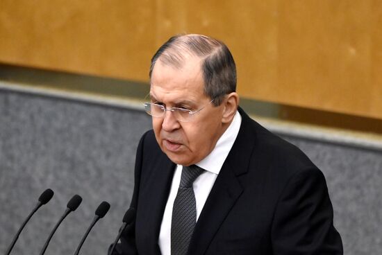 Russia Lavrov Parliament