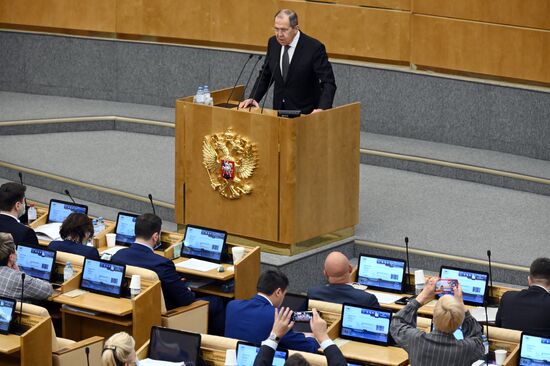 Russia Lavrov Parliament