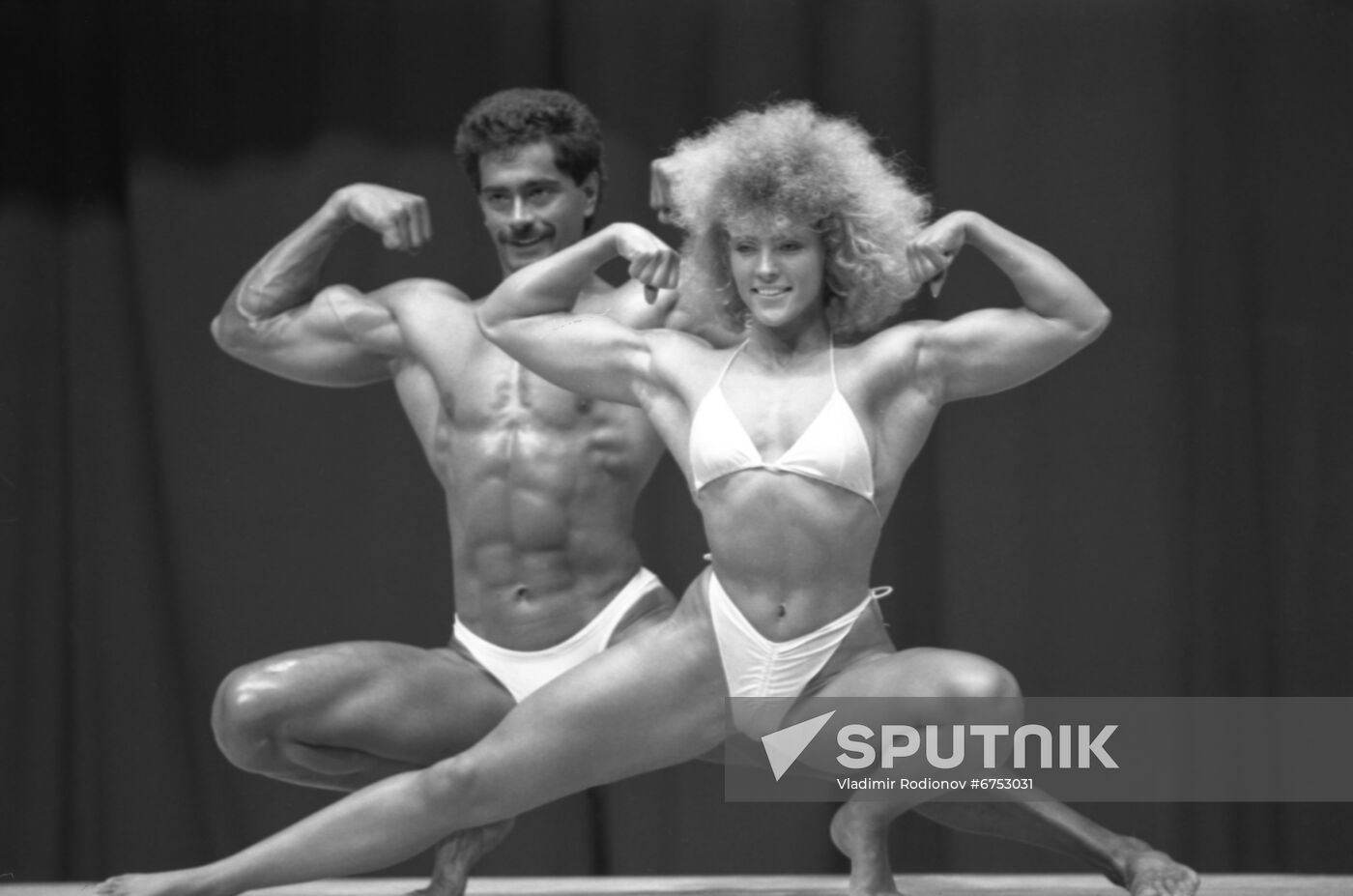 Man and Woman 1989 international body-building tournament