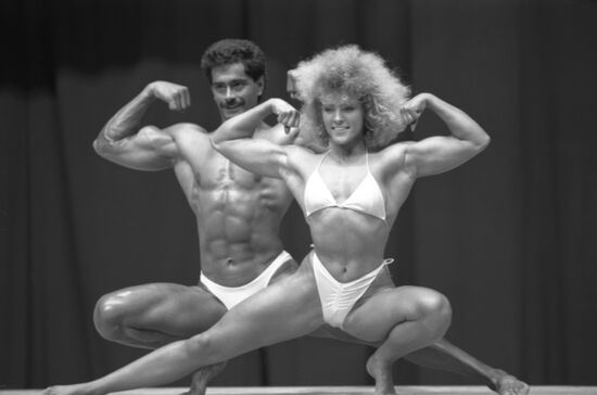 Man and Woman 1989 international body-building tournament