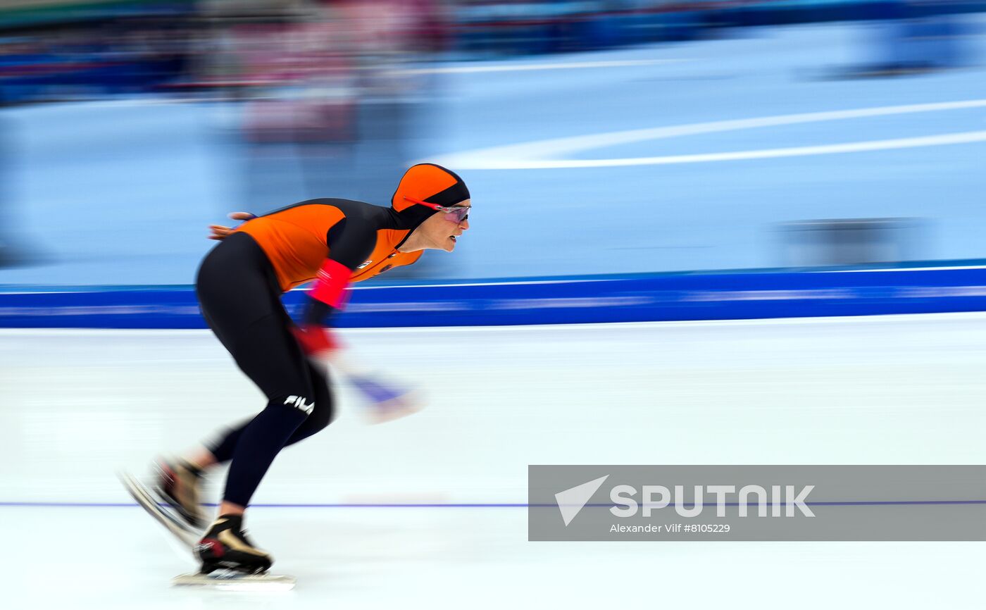 Irene Schouten, of the Netherlands, competes in the women's speed skating 3000 m event during the Beijing 2022 Winter Olympic Games at the National Speed Skating Oval in Beijing, China. Location: China, Beijing. Author: Alexander Vilf/Sputnik. China Olympics 2022 Speed Skating Women