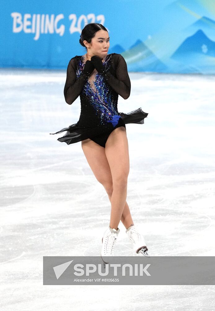 Karen Chen, of the United States, performs in the figure skating team women's short program during the Beijing 2022 Winter Olympic Games at Capital Indoor Stadium in Beijing, China. Location: China, Beijing. Author: Alexander Vilf/Sputnik. China Olympics 2022 Figure Skating Team Event