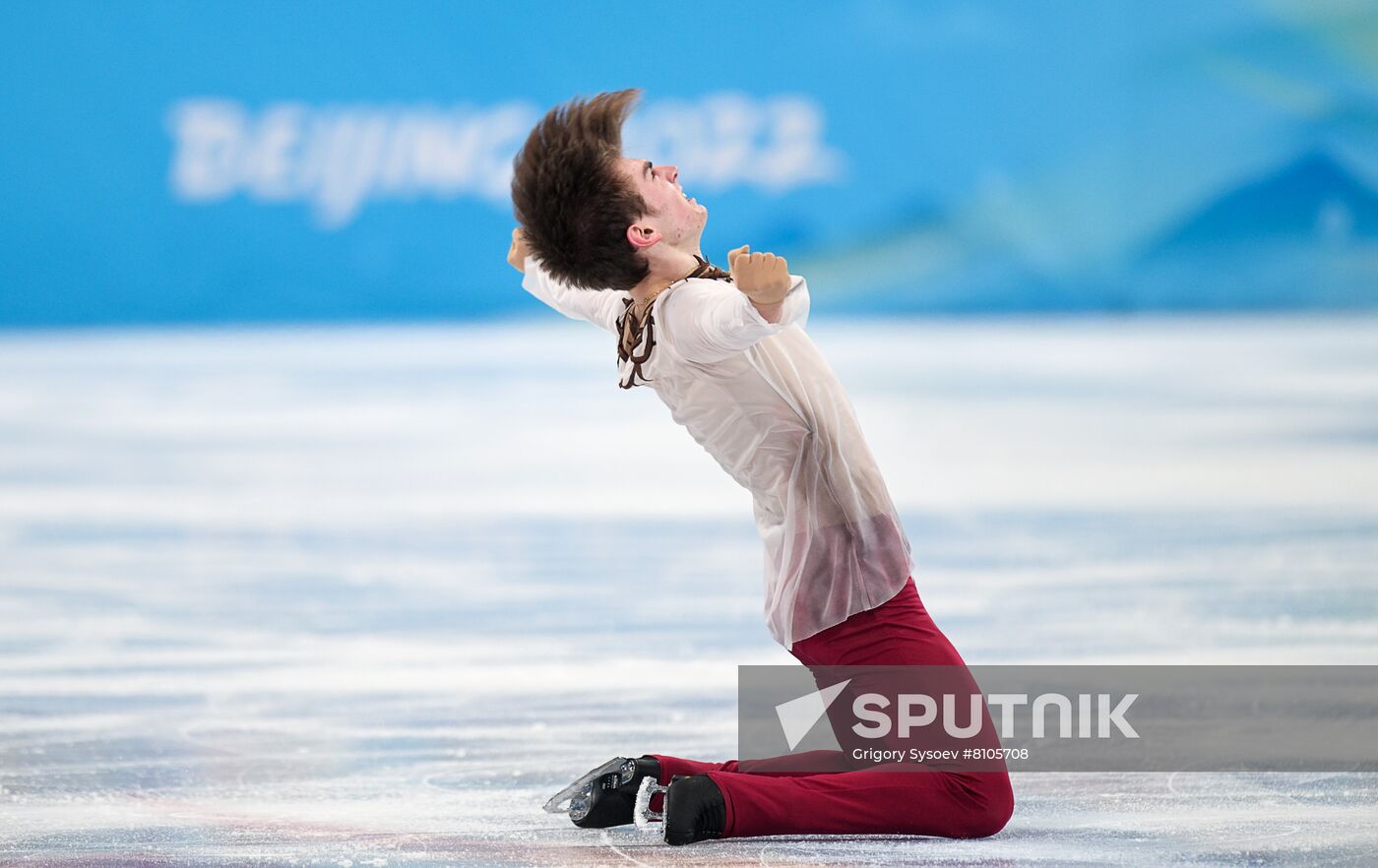 Russian Olympic Committee's Mark Kondratyuk performs in the figure skating team men's free skating event during the Beijing 2022 Winter Olympic Games at Capital Indoor Stadium in Beijing, China. Location: China, Beijing. Author: Grigory Sysoev/Sputnik. China Olympics 2022 Figure Skating Team Event