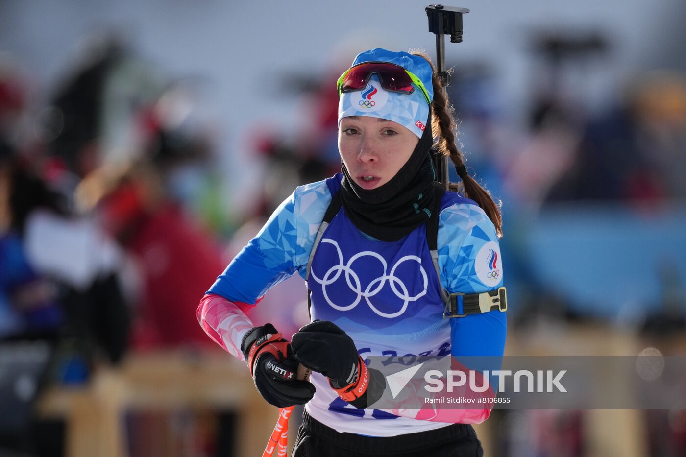 Russian Olympic Committee's Uliana Nigmatullina is seen during a zeroing before the biathlon women's 15 km individual competition during the Beijing 2022 Winter Olympic Games at National Biathlon Centre, in Zhangjiakou, China. Location: China, Zhangjiakou. Author: Ramil Sitdikov/Sputnik. China Olympics 2022 Biathlon Women