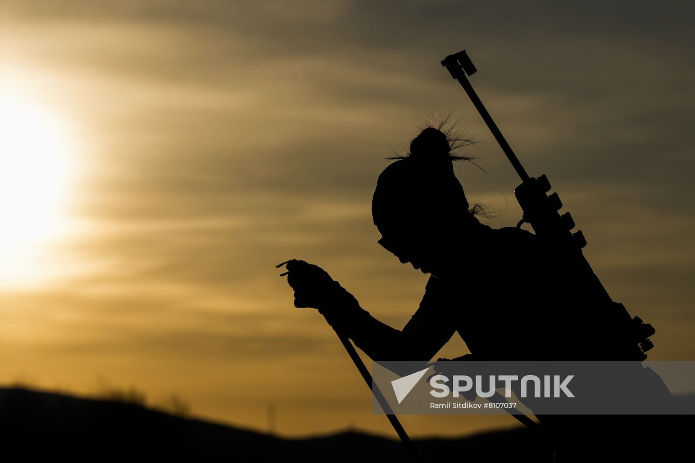Japan's Fuyuko Tachizaki competes in the biathlon women's 15 km individual competition during the Beijing 2022 Winter Olympic Games at National Biathlon Centre, in Zhangjiakou, China. Location: China, Zhangjiakou. Author: Ramil Sitdikov/Sputnik. China Olympics 2022 Biathlon Women
