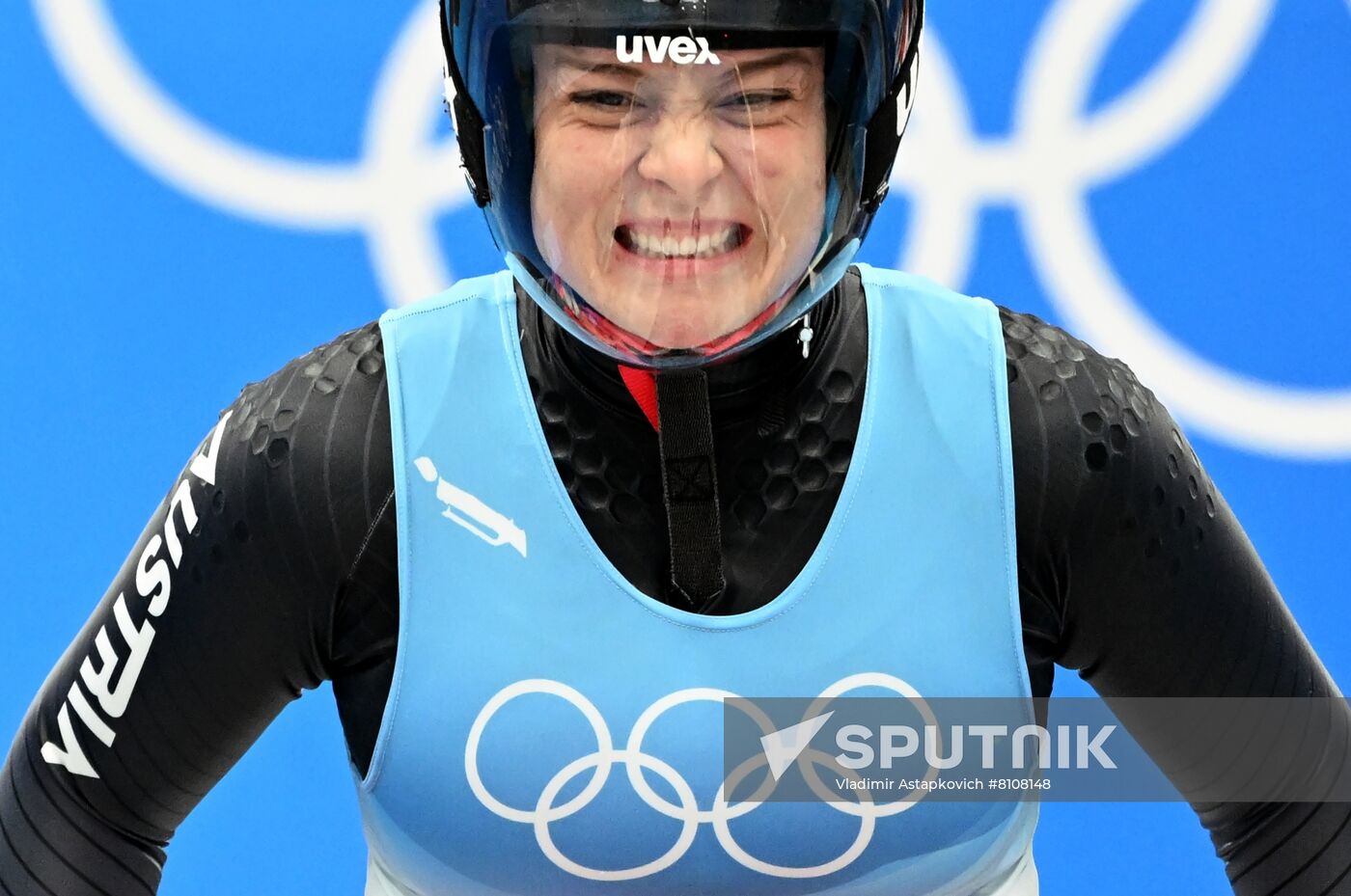 Austria's Lisa Schulte competes in the women's singles luge run 3 during the Beijing 2022 Winter Olympic Games at the National Sliding Centre in Yanqing, China. Location: China, Yanqing. Author: Vladimir Astapkovich/Sputnik. China Olympics 2022 Luge Women