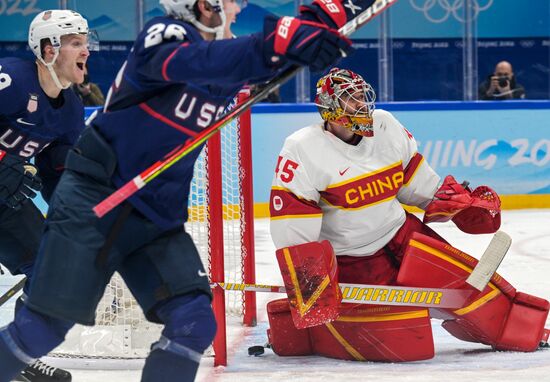 China Olympics 2022 Ice Hockey Men US - China