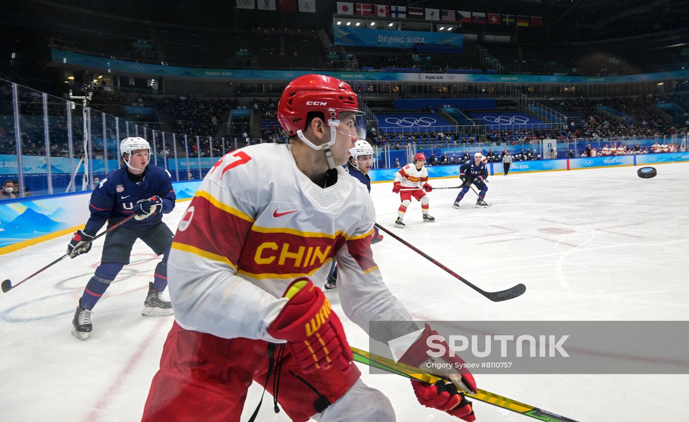 China Olympics 2022 Ice Hockey Men US - China