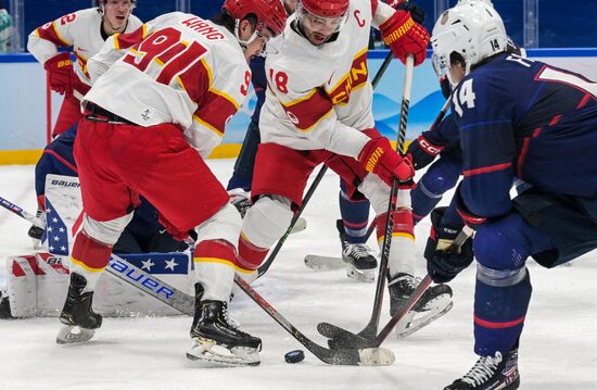 China Olympics 2022 Ice Hockey Men US - China