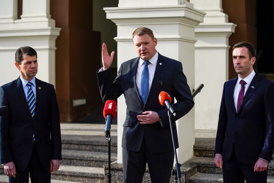 Latvia Ukraine Tension Flag