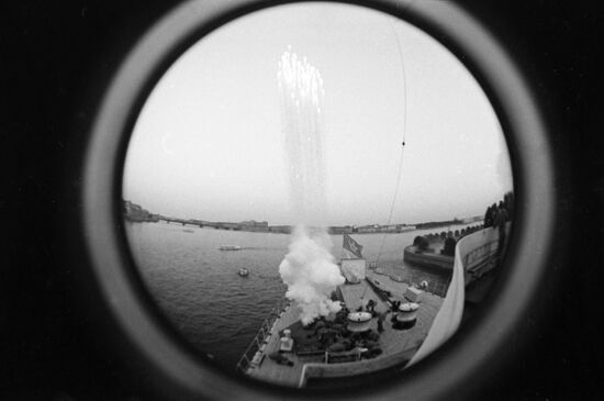 Naval parade in Leningrad