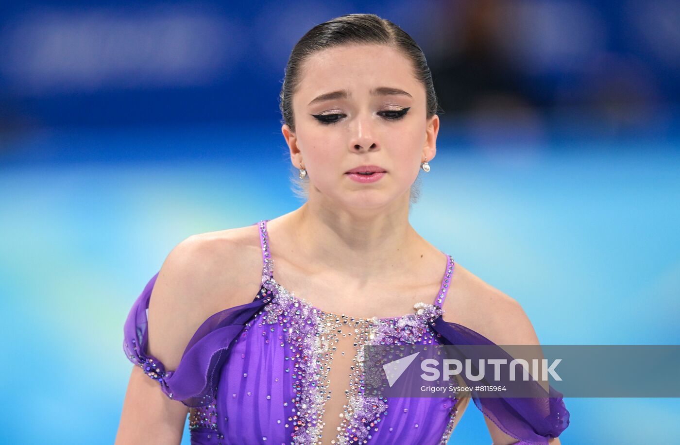 Russian Olympic Committee's Kamila Valieva competes in the women's single skating short program of the figure skating event during the Beijing 2022 Winter Olympic Games at Capital Indoor Stadium in Beijing, China. Location: China, Beijing. Author: Grigory Sysoev/Sputnik. China Olympics 2022 Figure Skating Women
