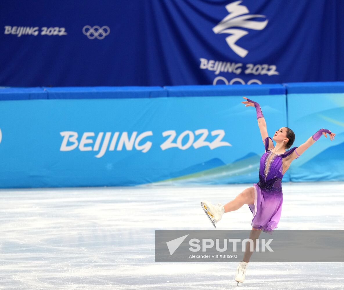 Russian Olympic Committee's Kamila Valieva competes in the women's single skating short program of the figure skating event during the Beijing 2022 Winter Olympic Games at Capital Indoor Stadium in Beijing, China. Location: China, Beijing. Author: Alexander Vilf/Sputnik. China Olympics 2022 Figure Skating Women