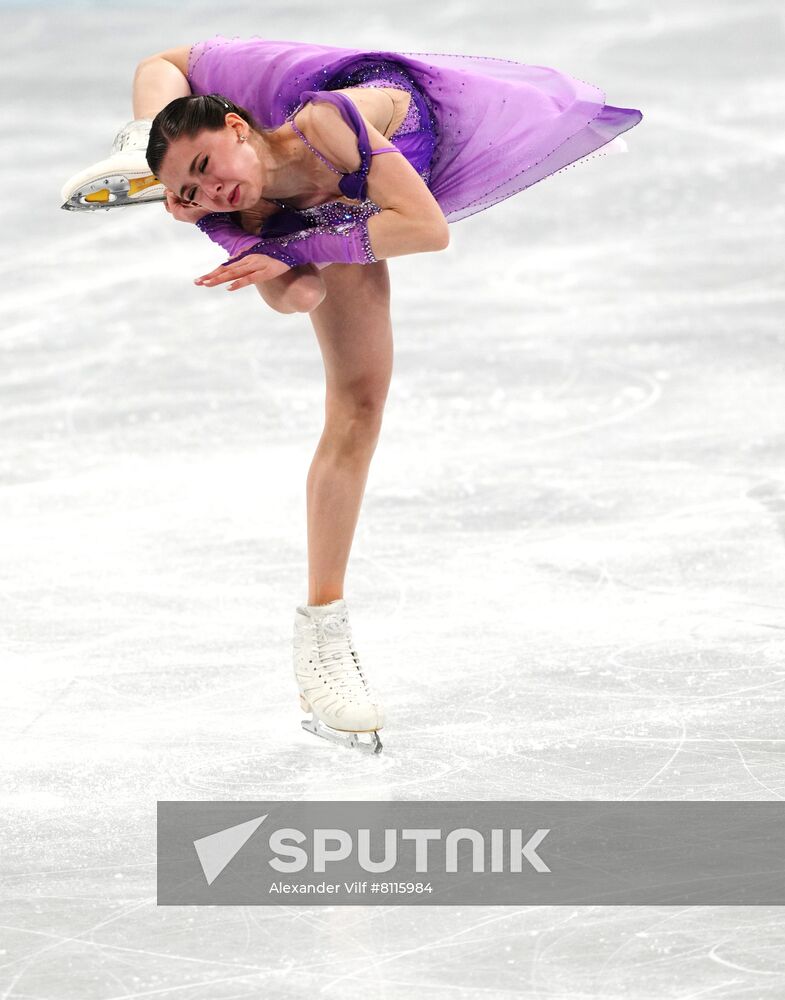 Russian Olympic Committee's Kamila Valieva competes in the women's single skating short program of the figure skating event during the Beijing 2022 Winter Olympic Games at Capital Indoor Stadium in Beijing, China. Location: China, Beijing. Author: Alexander Vilf/Sputnik. China Olympics 2022 Figure Skating Women