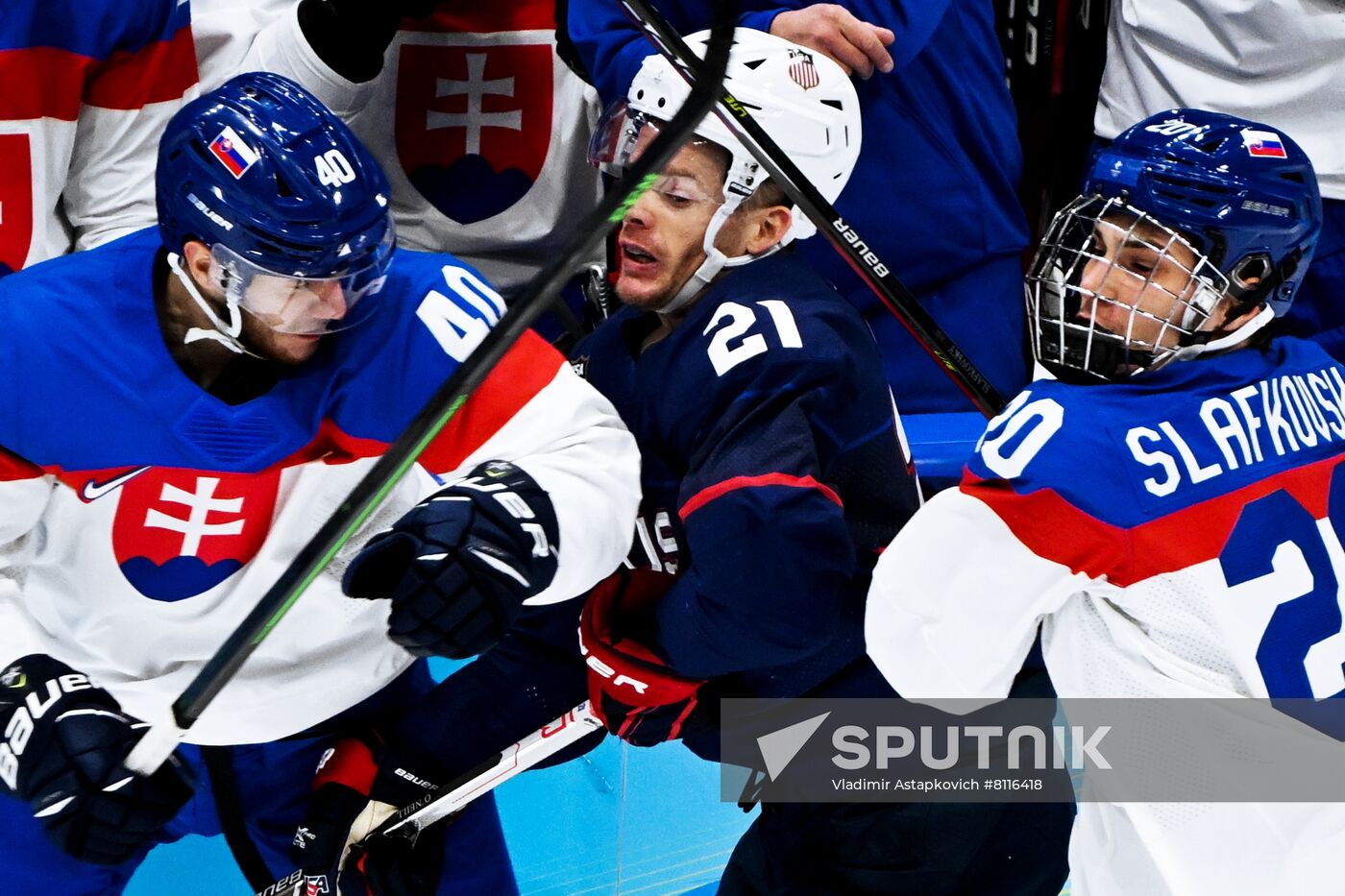 China Olympics 2022 Ice Hockey Men US - Slovakia