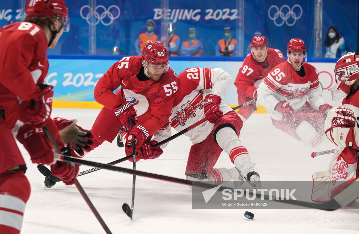 China Olympics 2022 Ice Hockey Men ROC - Denmark