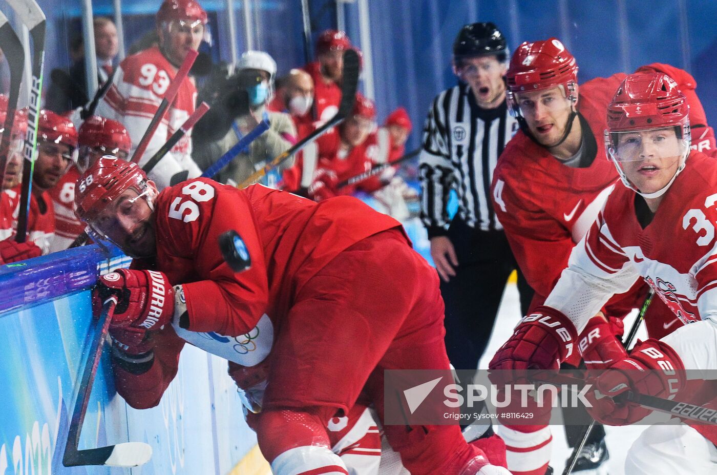 China Olympics 2022 Ice Hockey Men ROC - Denmark