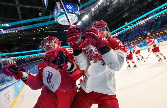 China Olympics 2022 Ice Hockey Men ROC - Denmark