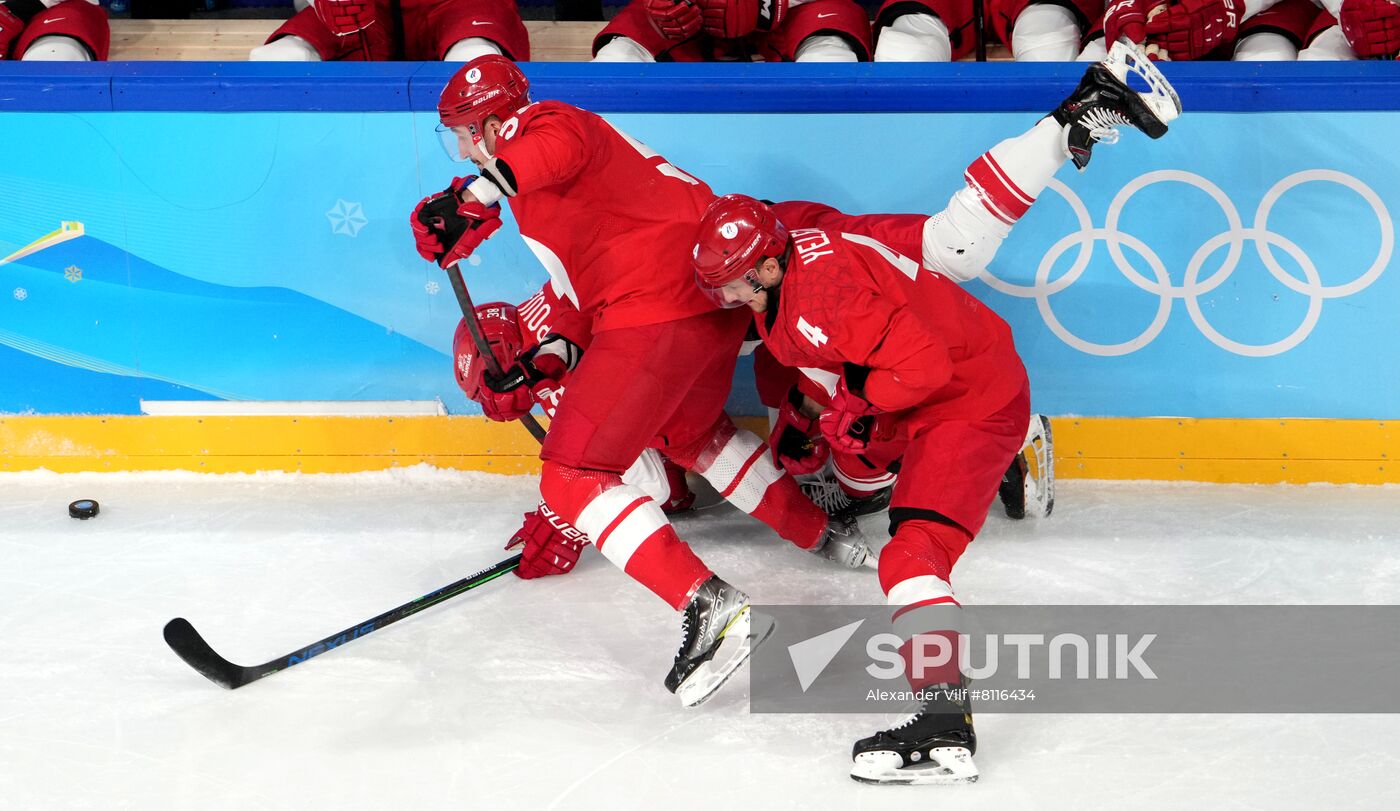 China Olympics 2022 Ice Hockey Men ROC - Denmark