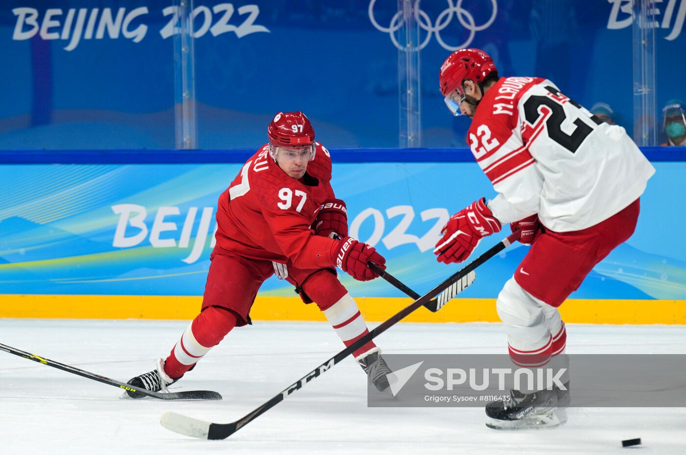 China Olympics 2022 Ice Hockey Men ROC - Denmark