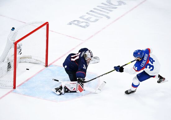 China Olympics 2022 Ice Hockey Men US - Slovakia