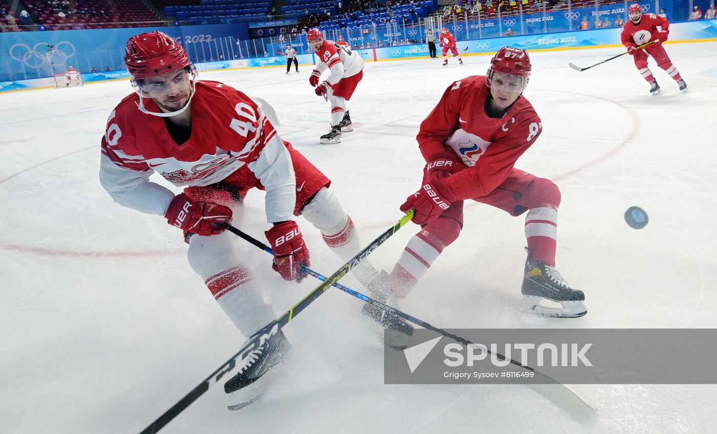 China Olympics 2022 Ice Hockey Men ROC - Denmark