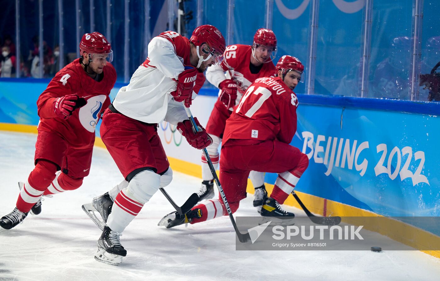 China Olympics 2022 Ice Hockey Men ROC - Denmark