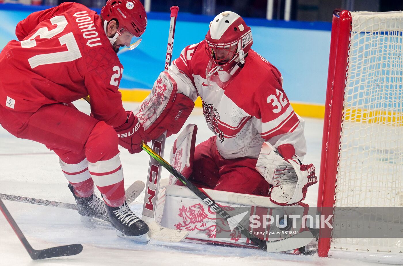 China Olympics 2022 Ice Hockey Men ROC - Denmark