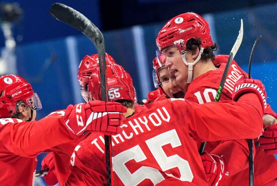 China Olympics 2022 Ice Hockey Men ROC - Denmark
