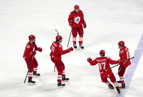 China Olympics 2022 Ice Hockey Men ROC - Denmark