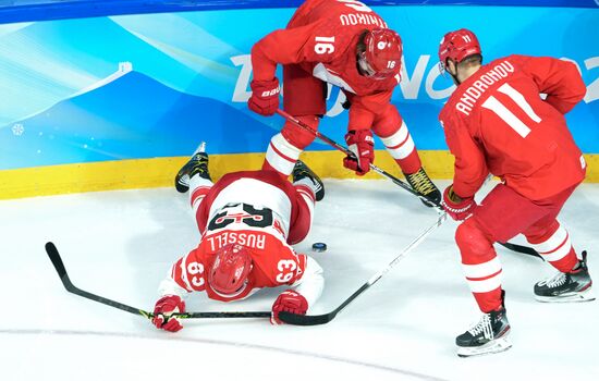 China Olympics 2022 Ice Hockey Men ROC - Denmark